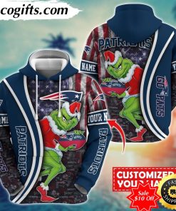 personalized nfl new england patriots hoodie grinch unisex hoodie