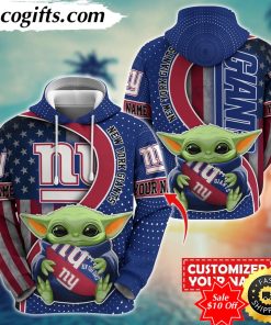 personalized nfl new york giants hoodie baby yoda unisex hoodie for fans