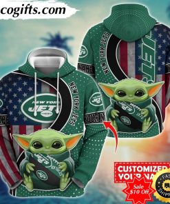 personalized nfl new york jets hoodie baby yoda unisex hoodie for fans