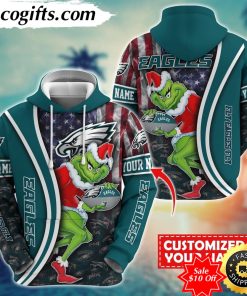 personalized nfl philadelphia eagles hoodie grinch unisex hoodie