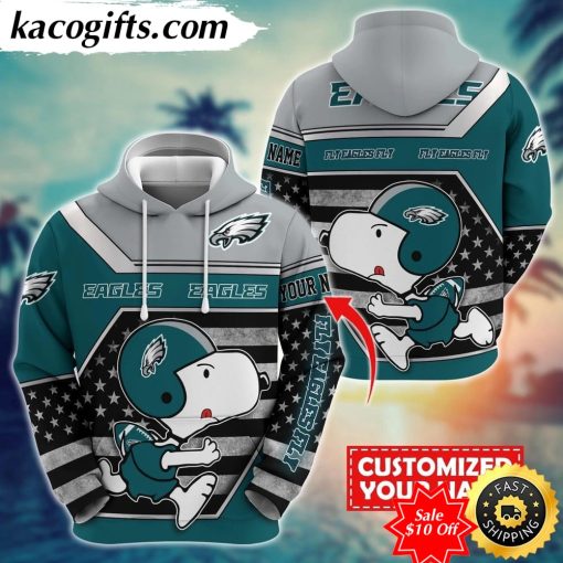 personalized nfl philadelphia eagles hoodie snoopy unisex hoodie