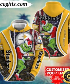 personalized nfl pittsburgh steelers hoodie grinch unisex hoodie