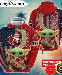 personalized nfl san francisco 49ers hoodie baby yoda unisex hoodie for fans