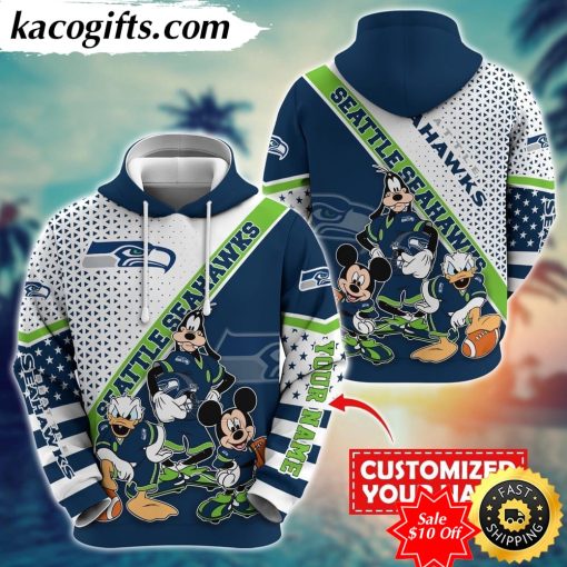 personalized nfl seattle seahawks hoodie character cartoon movie unisex hoodie