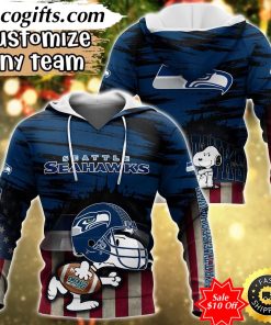 personalized nfl seattle seahawks hoodie snoopy sports hoodie