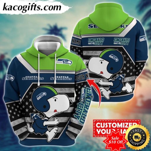 personalized nfl seattle seahawks hoodie snoopy unisex hoodie