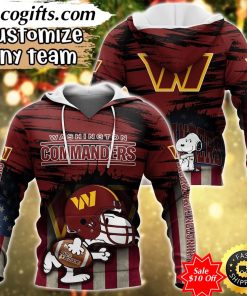 personalized nfl washington commanders hoodie snoopy sports hoodie