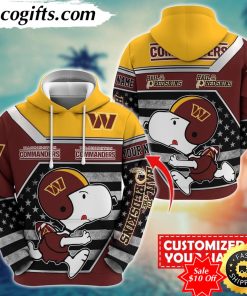 personalized nfl washington commanders hoodie snoopy unisex hoodie