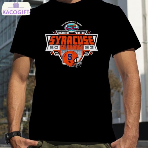 syracuse go orange 2023 roofclaim boca raton bowl shirt