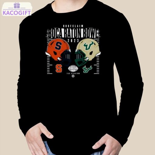 syracuse orange vs south florida bulls 2023 roofclaim boca raton bowl head to head fau stadium shirt 3