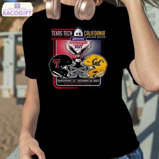 texas tech red raiders vs california golden bears 2023 independence bowl wreck em tech shirt 2