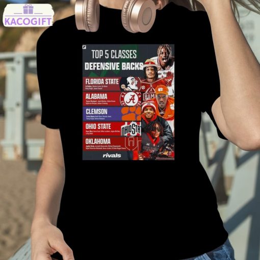 top 5 defensive back classes in 2024 ncaa college football bowl season 2023 2024 poster shirt 2