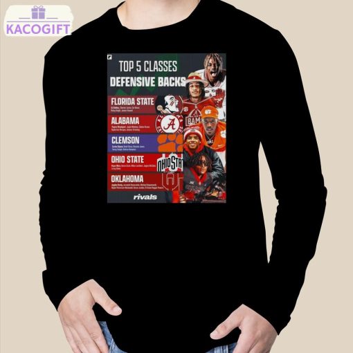 top 5 defensive back classes in 2024 ncaa college football bowl season 2023 2024 poster shirt 3