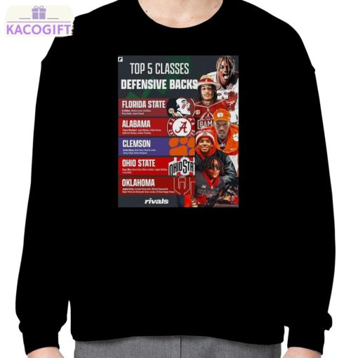 top 5 defensive back classes in 2024 ncaa college football bowl season 2023 2024 poster shirt 4