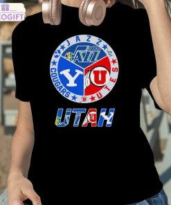 utah sports teams utah jazz utah utes and cougars shirt 2