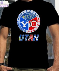 utah sports teams utah jazz utah utes and cougars shirt