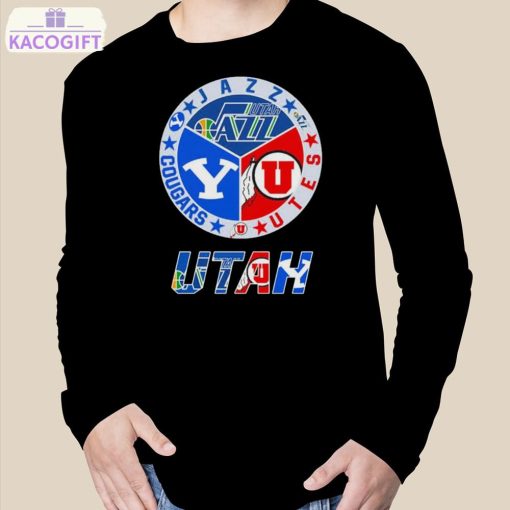 utah sports teams utah jazz utah utes and cougars shirt 3