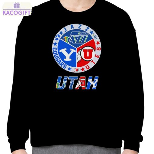 utah sports teams utah jazz utah utes and cougars shirt 4