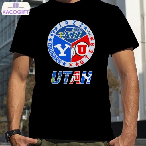 utah sports teams utah jazz utah utes and cougars shirt