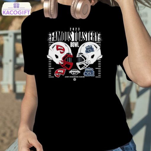 western kentucky hilltoppers vs old dominion monarchs 2023 famous toastery bowl helmet shirt 2